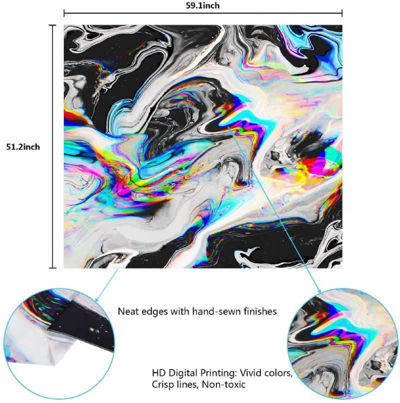 Fargerikt Gouache-teppe Psykedelisk Kunstteppe Marmor Swirl-teppe Naturlig Landskapsmønster