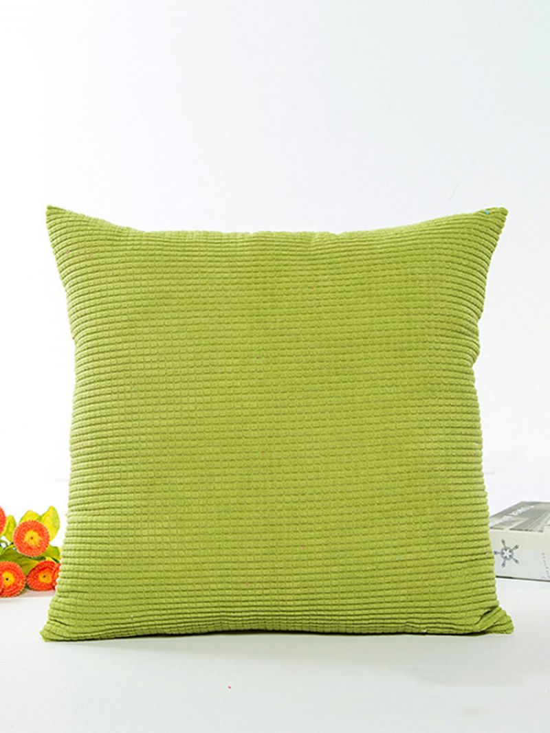 Firkantet Candy Color Corn Putetrekk Corduroy Kontor Ryggpute Home Decor