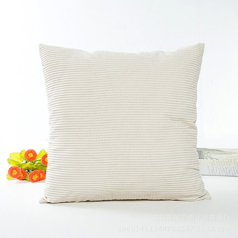 Firkantet Candy Color Corn Putetrekk Corduroy Kontor Ryggpute Home Decor