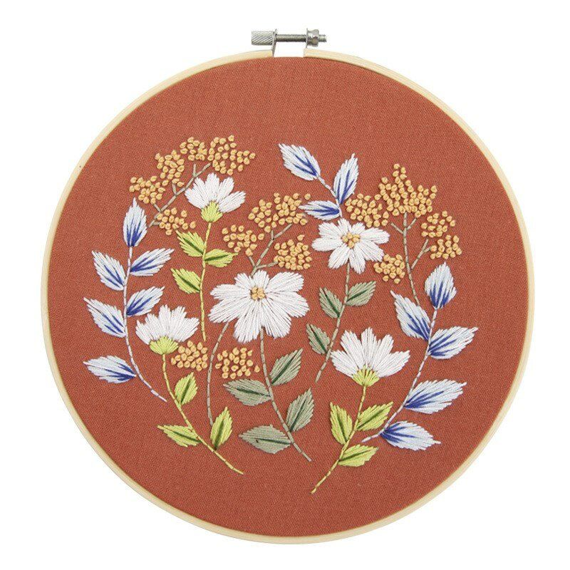 Gjør-det-selv-bånd Broderi For Nybegynnere Praktiske Sett Håndarbeid Floral Korssting Veggmaleri Kunst Home Decor Set