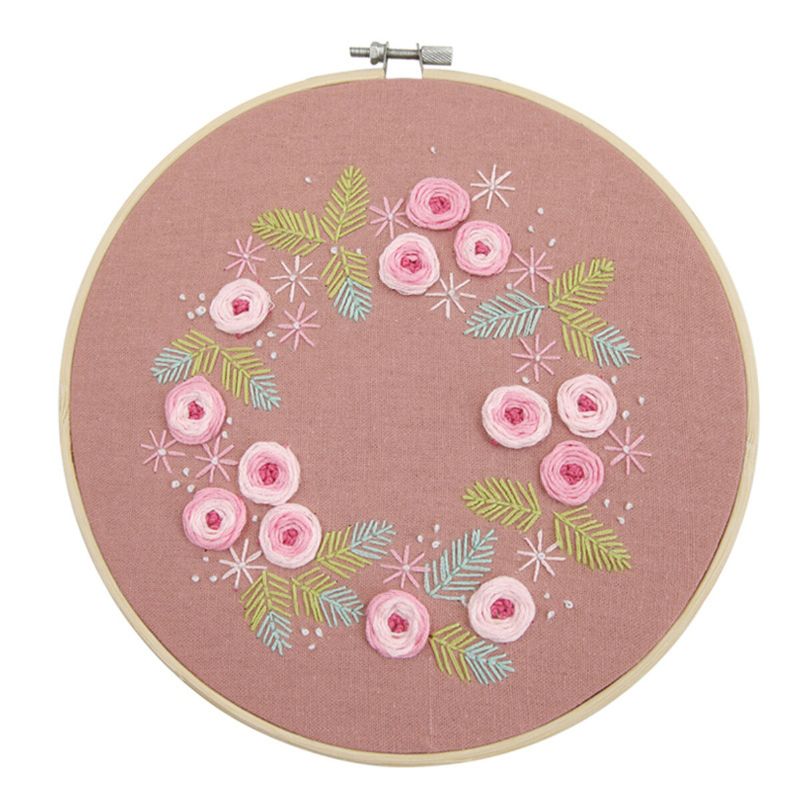 Gjør-det-selv-bånd Broderi For Nybegynnere Praktiske Sett Håndarbeid Floral Korssting Veggmaleri Kunst Home Decor Set