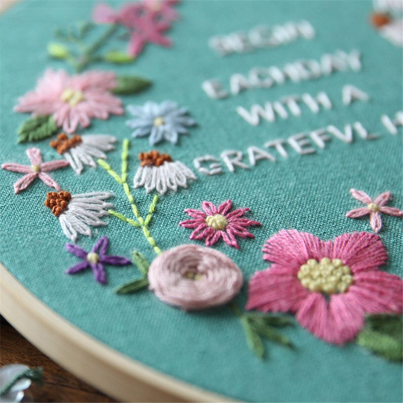 Gjør-det-selv-bånd Broderi For Nybegynnere Praktiske Sett Håndarbeid Floral Korssting Veggmaleri Kunst Home Decor Set