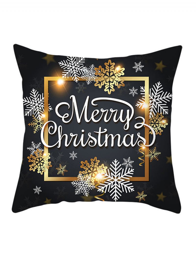 Golden Black Christmas Series Microfiber Putetrekk Hjemmesofa Vintermykt