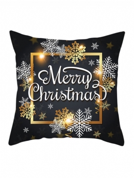 Golden Black Christmas Series Microfiber Putetrekk Hjemmesofa Vintermykt