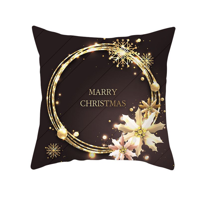 Golden Black Christmas Series Microfiber Putetrekk Hjemmesofa Vintermykt