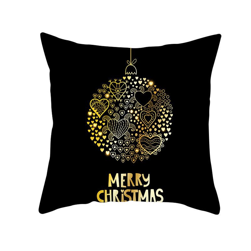 Golden Black Christmas Series Microfiber Putetrekk Hjemmesofa Vintermykt