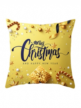 Golden Jingle Merry Christmas Lin Putetrekk Hjem Sofa Decor