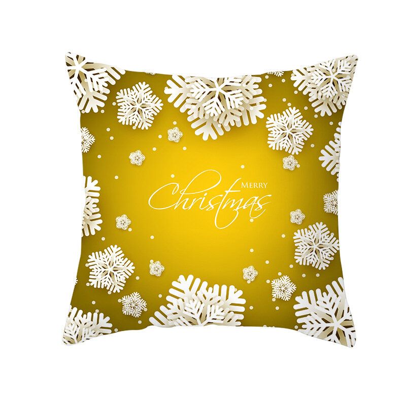 Golden Jingle Merry Christmas Lin Putetrekk Hjem Sofa Decor