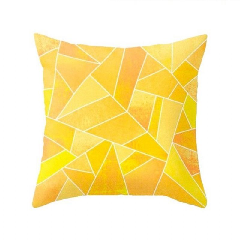 Gul Ananas Minimalisme Geometrisk Putetrekk I Plysj Hjemmesofa Art Decor