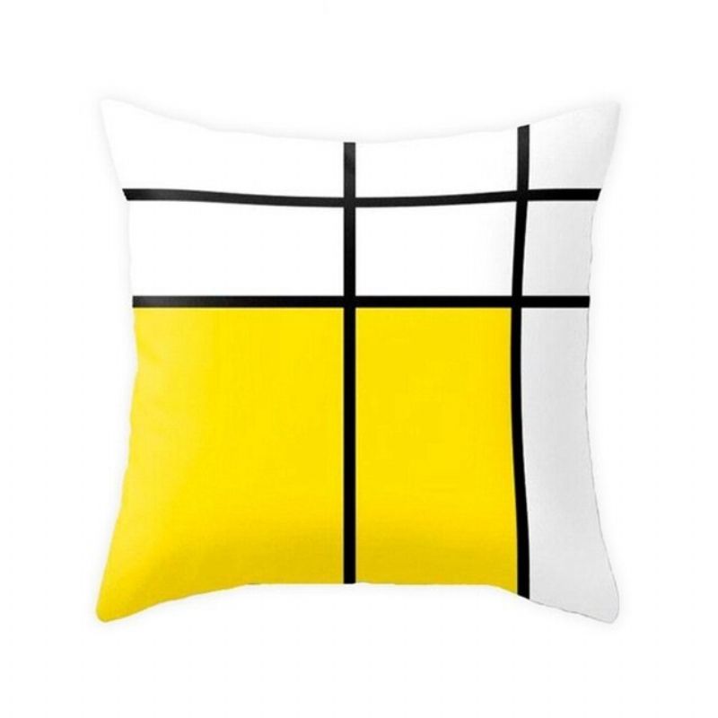 Gul Ananas Minimalisme Geometrisk Putetrekk I Plysj Hjemmesofa Art Decor