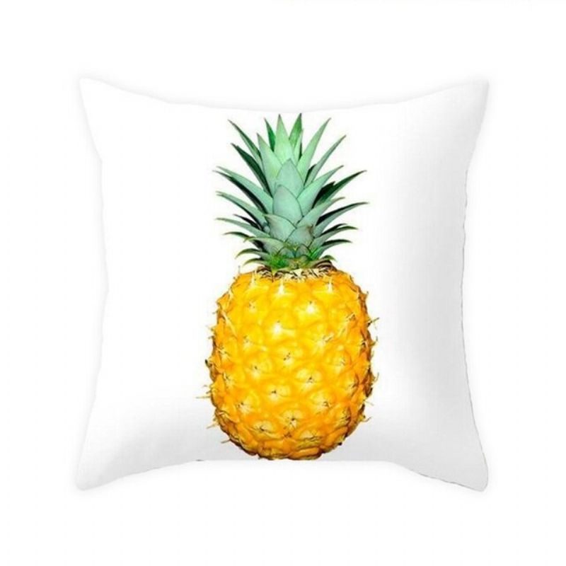 Gul Ananas Minimalisme Geometrisk Putetrekk I Plysj Hjemmesofa Art Decor