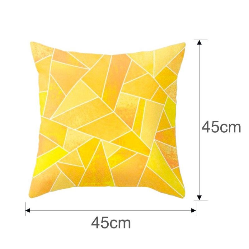 Gul Ananas Minimalisme Geometrisk Putetrekk I Plysj Hjemmesofa Art Decor