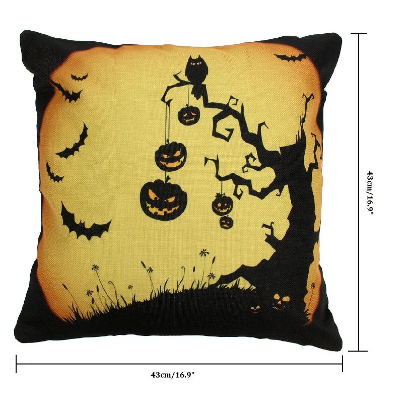 Halloween Mote Putetrekk Gresskar Hodeskalle Print Bomull Lin Hjem Sofa Holiday Decor