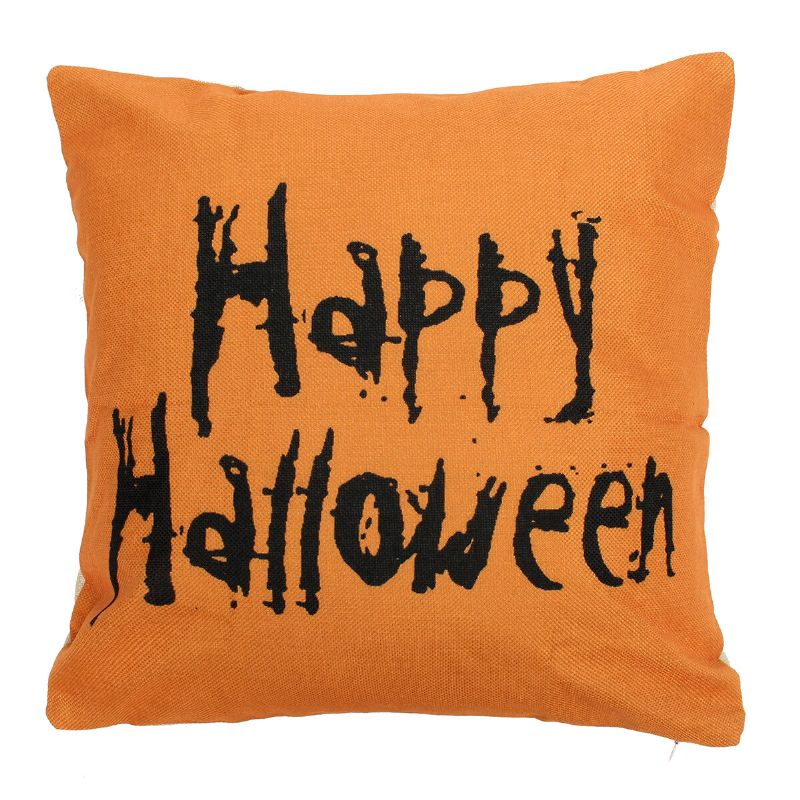 Halloween Mote Putetrekk Gresskar Hodeskalle Print Bomull Lin Hjem Sofa Holiday Decor