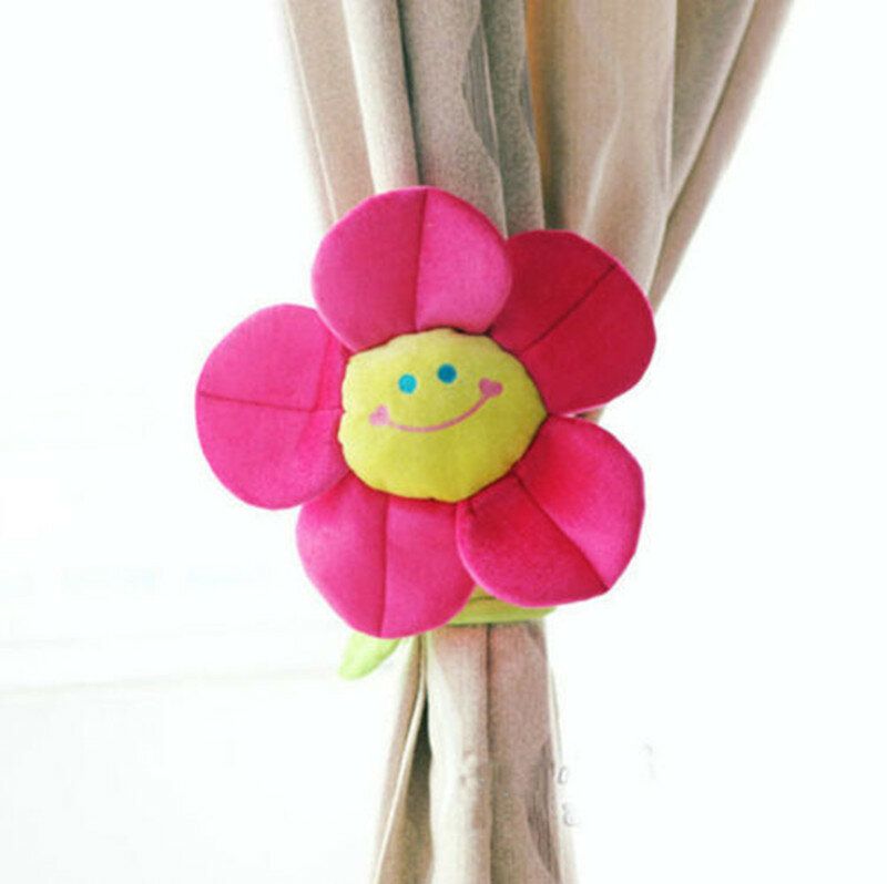 Hot Cartoon Flower Curtain Clasps Clip Spenne Fleksibel Solsikkedesign Tieback