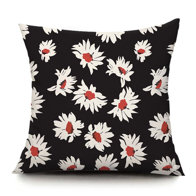 Ins Idyllic Fresh Daisy Flowers Plysj Putetrekk Sofa Pute Kontor Lunsj Pause