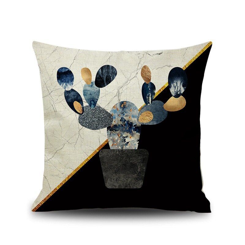 Ins Nordic Pineapple Cactus Geometrisk Stil Linputetrekk Hjemmesofa Art Decor Sete Putetrekk