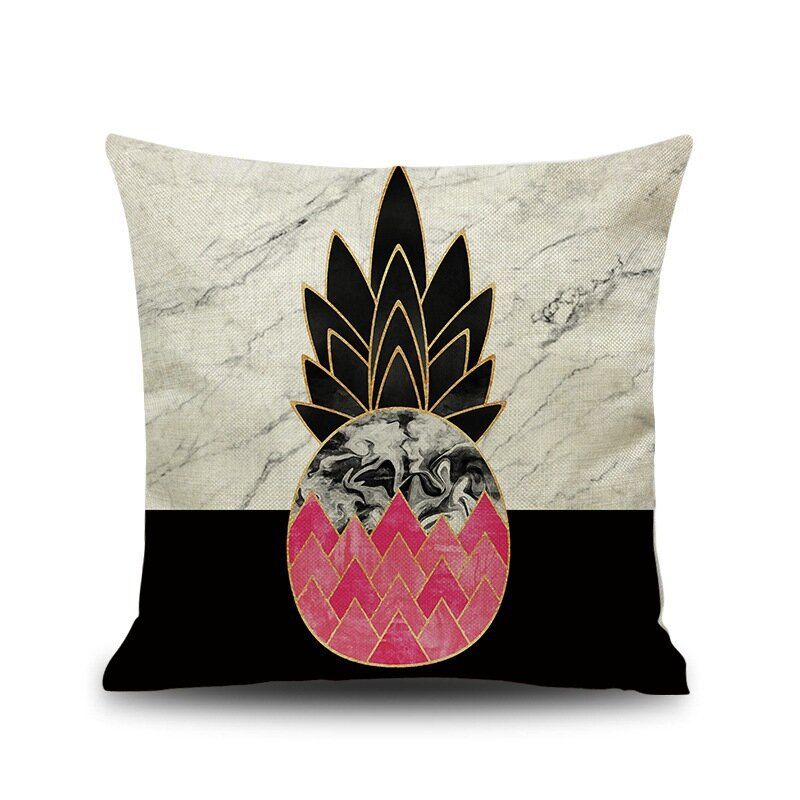 Ins Nordic Pineapple Cactus Geometrisk Stil Linputetrekk Hjemmesofa Art Decor Sete Putetrekk