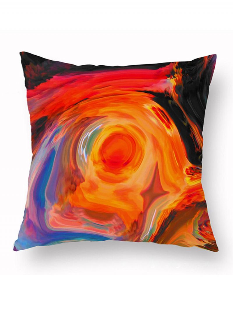 Ins Stil Abstrakt Farget Trykt Kort Plysj Putetrekk Hjem Art Decor Sofa