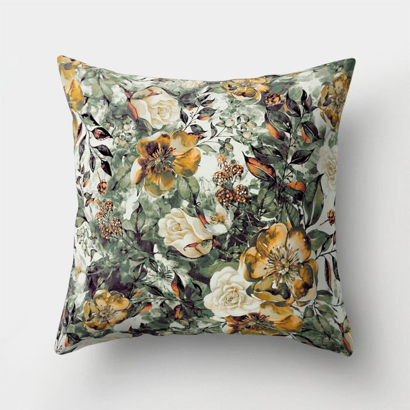 Ins Stil Blomstertrykt Mikrofiberputetrekk Hjemmesofa Kontorsete Art Decor