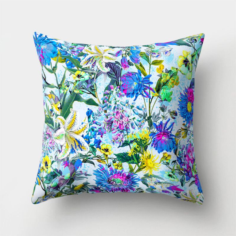 Ins Stil Blomstertrykt Mikrofiberputetrekk Hjemmesofa Kontorsete Art Decor