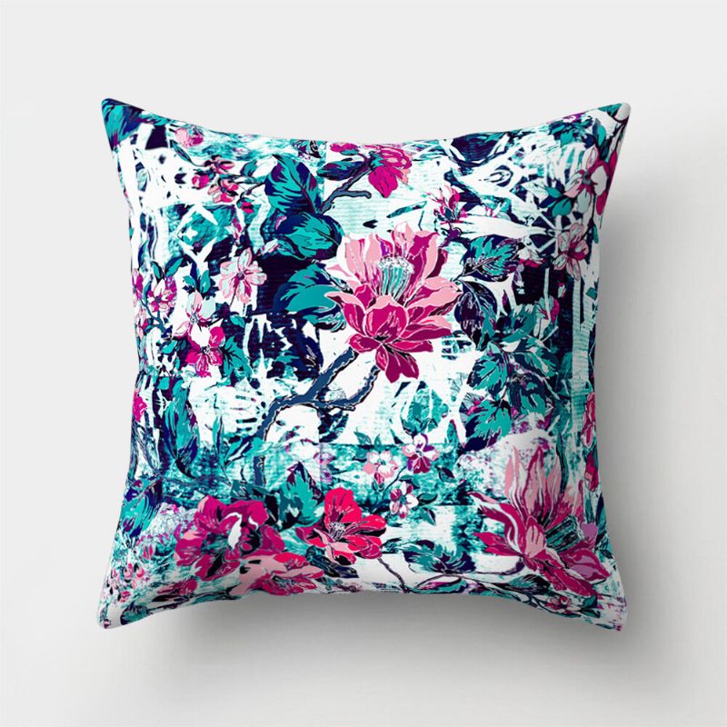 Ins Stil Blomstertrykt Mikrofiberputetrekk Hjemmesofa Kontorsete Art Decor