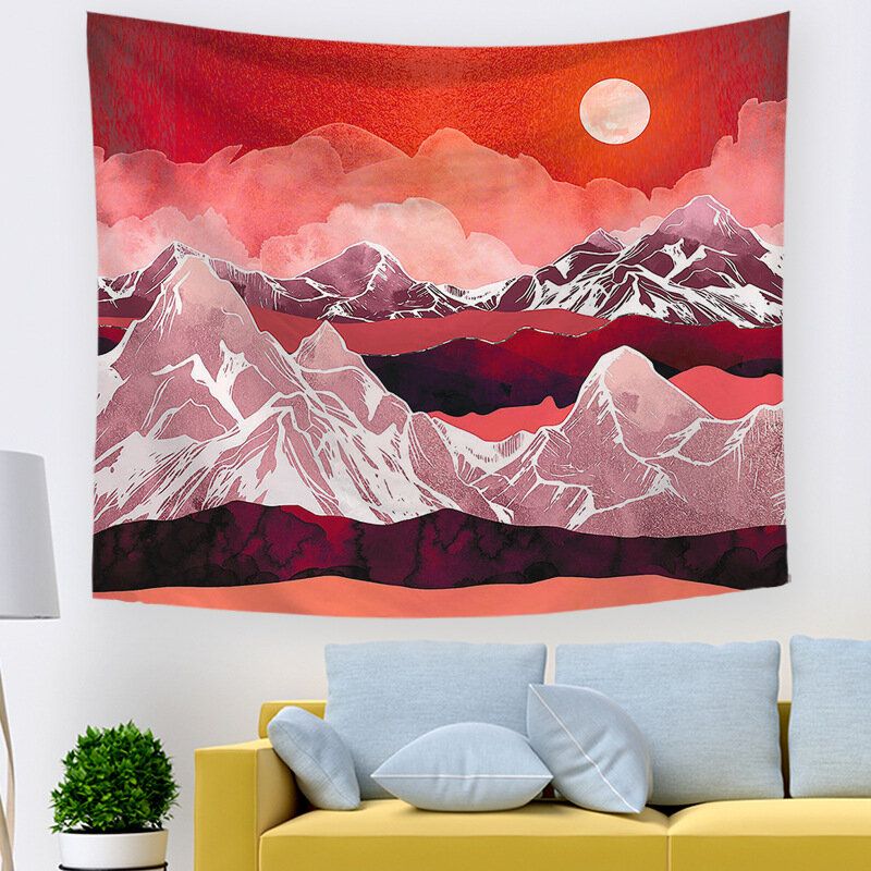 Ins Style Oljeutskrift Solnedgang Landskap Hjem Gobeliner Soverom Stue Vegghengende Art Decor