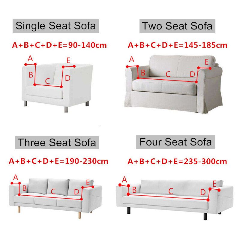 Kcasa 1/2/3/4 Setetrekk Elastisk Sofa Sofatrekk Lenestol Sliptrekk For Stuestoltrekk