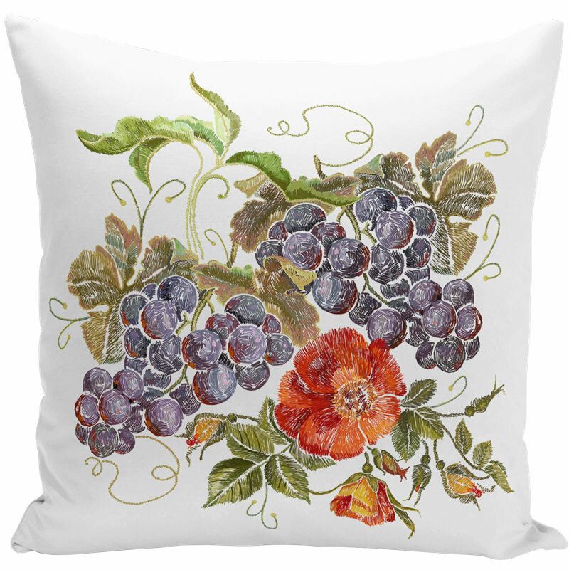 Kreativt Broderi Hd-trykk Putetrekk Sommerfugl Blomst Fuglefjær Hjemmestoff Sofa (kun Trekk Ingen Innlegg)