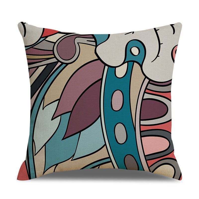 Kreativt Moderne Geometrisk Linputetrekk Hjemmesofa Myk Midje Putetrekk Art Decor