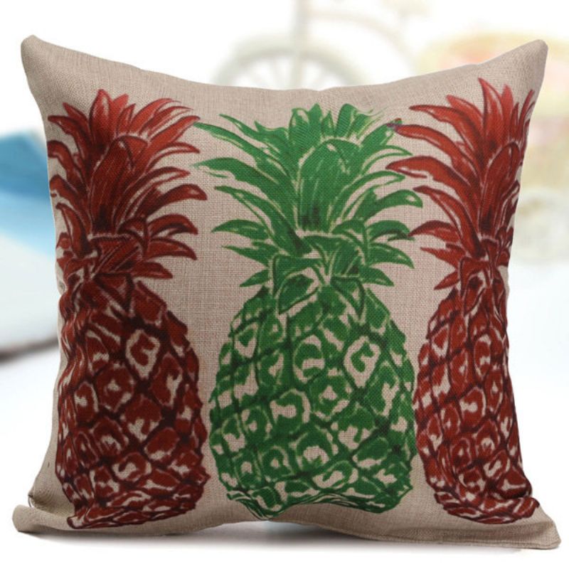 Lin Vintage Pineapple Havutsikt Putetrekk Hjem Sofa Bil