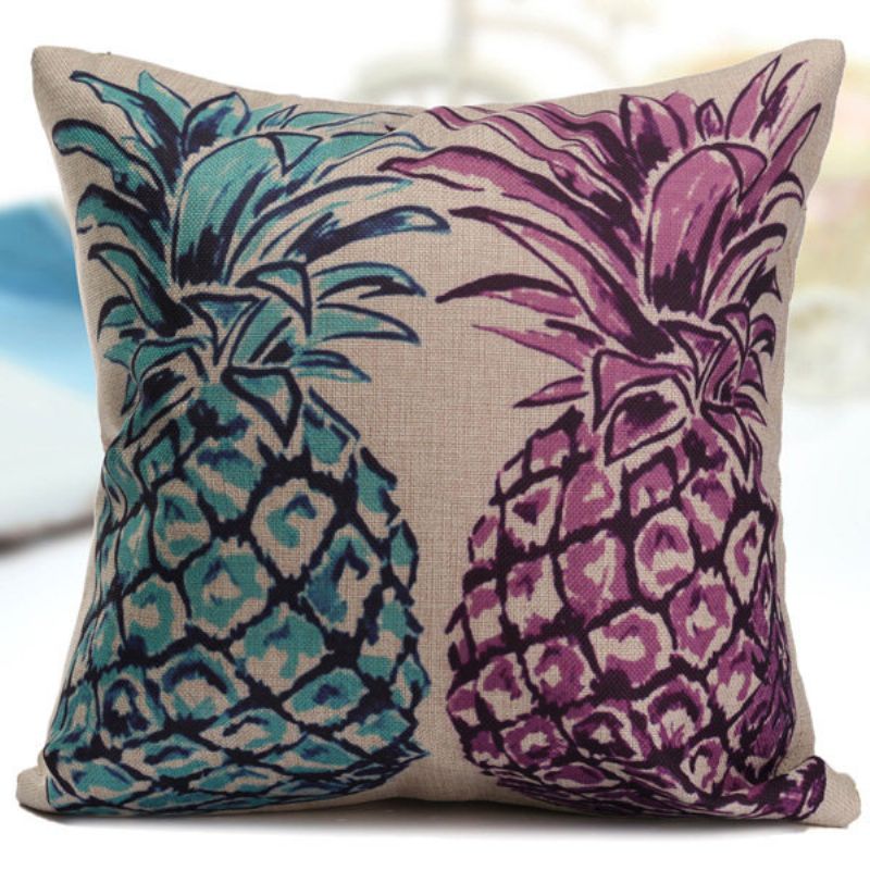 Lin Vintage Pineapple Havutsikt Putetrekk Hjem Sofa Bil