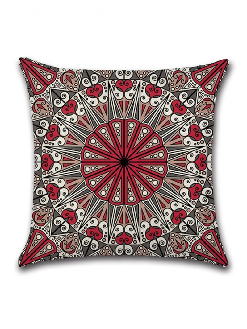 Mandala Indian Bohemian Cotton Lin Putetrekk Home Decor Firkantet