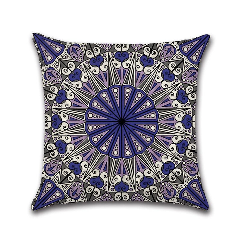 Mandala Indian Bohemian Cotton Lin Putetrekk Home Decor Firkantet