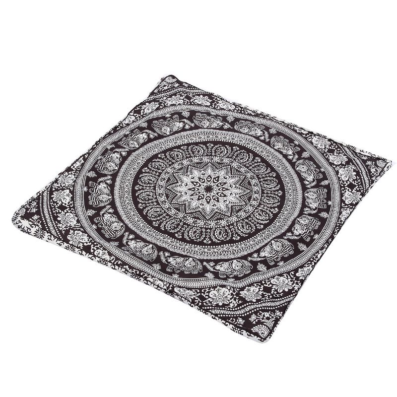 Mandala Indian Bohemian Elephant Square Putetrekk Gulvpute Sittetrekk