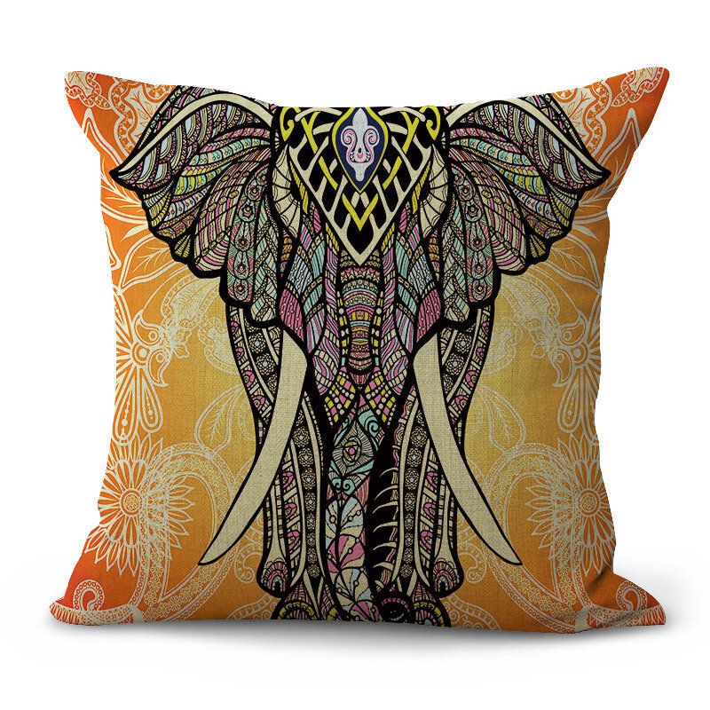 Mandala Polyester Putetrekk Bohemian Geometric Elephant Hjem Dekorativ