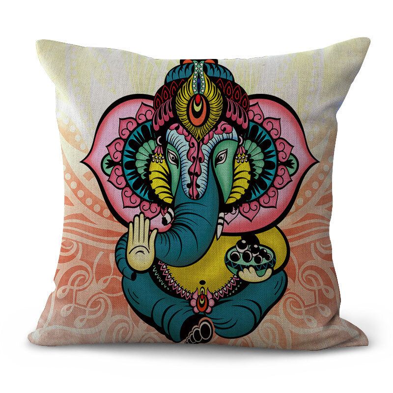 Mandala Polyester Putetrekk Bohemian Geometric Elephant Hjem Dekorativ