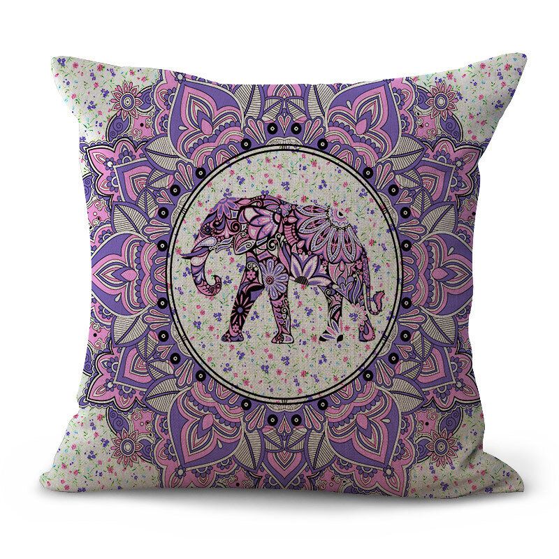 Mandala Polyester Putetrekk Bohemian Geometric Elephant Hjem Dekorativ