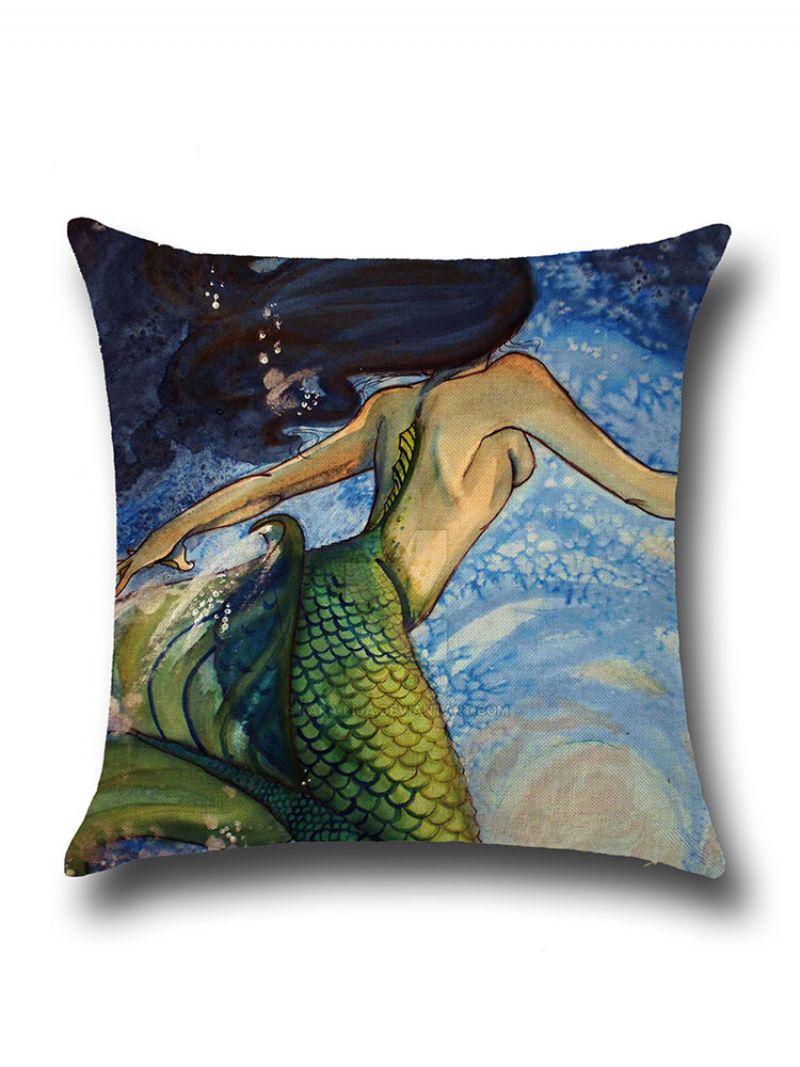 Mermaid Style Lin Putetrekk Hjem Stoff Sofa Middelhavet