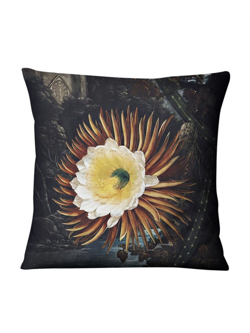 Nordic Retro Flower Tulip Lin Putetrekk Hjem Stoff Sofa