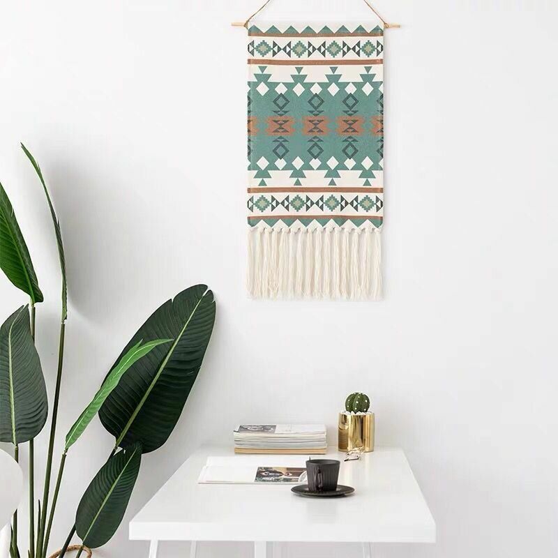 Nordisk Stil Dusk-teppe Bohemian Macrame Vevd Veggoppheng Håndlaget Strikketeppe Hjem Veggdekorasjon Tapet