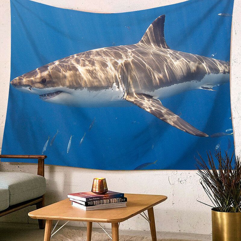 Ocean Animals Series Svømming Delfin Spekkhogger Mønster Vegghengende Polyester Tapestry