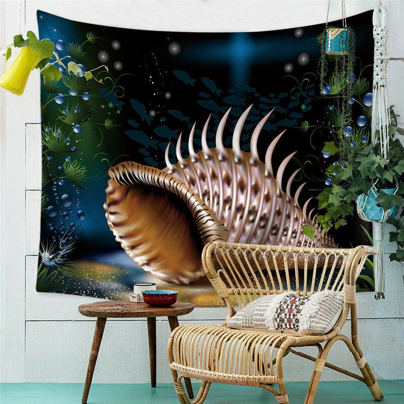 Ocean Animals Series Svømming Delfin Spekkhogger Mønster Vegghengende Polyester Tapestry