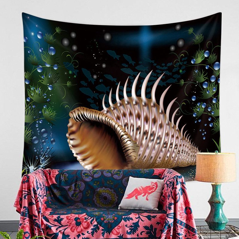 Ocean Animals Series Svømming Delfin Spekkhogger Mønster Vegghengende Polyester Tapestry