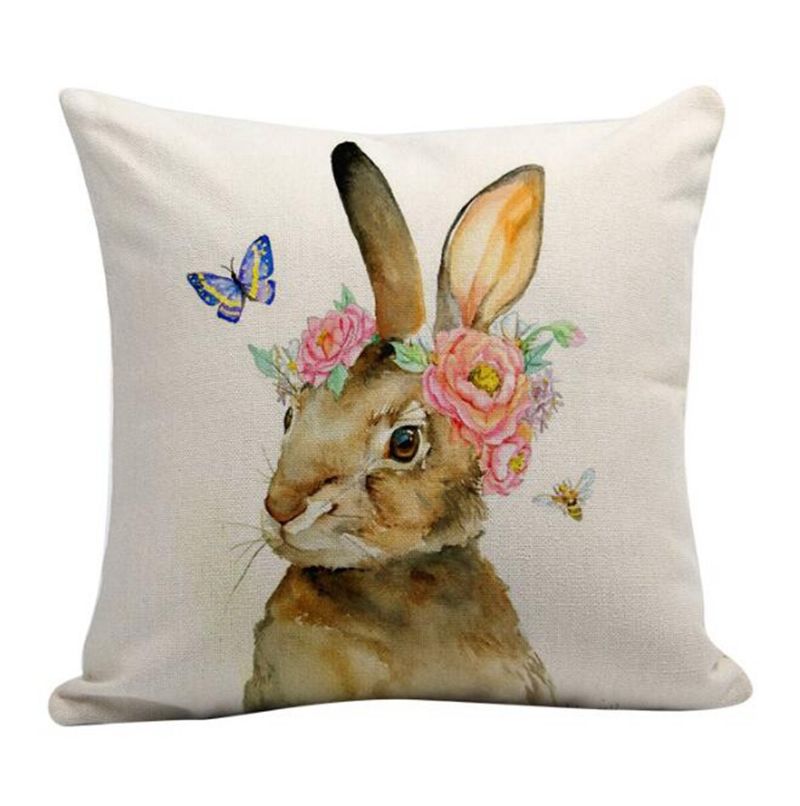 Påske Kanin Bunny Putetrekk Hjem Sommer Sofa Bil Lin