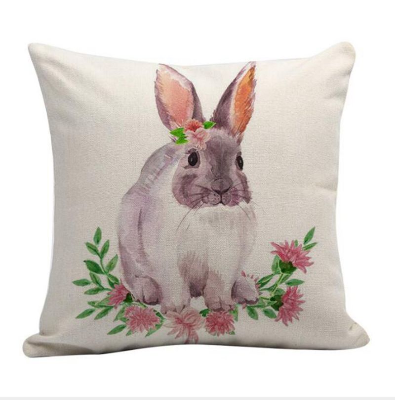 Påske Kanin Bunny Putetrekk Hjem Sommer Sofa Bil Lin