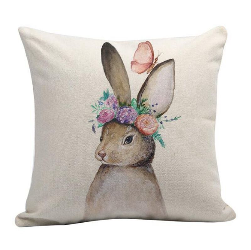 Påske Kanin Bunny Putetrekk Hjem Sommer Sofa Bil Lin