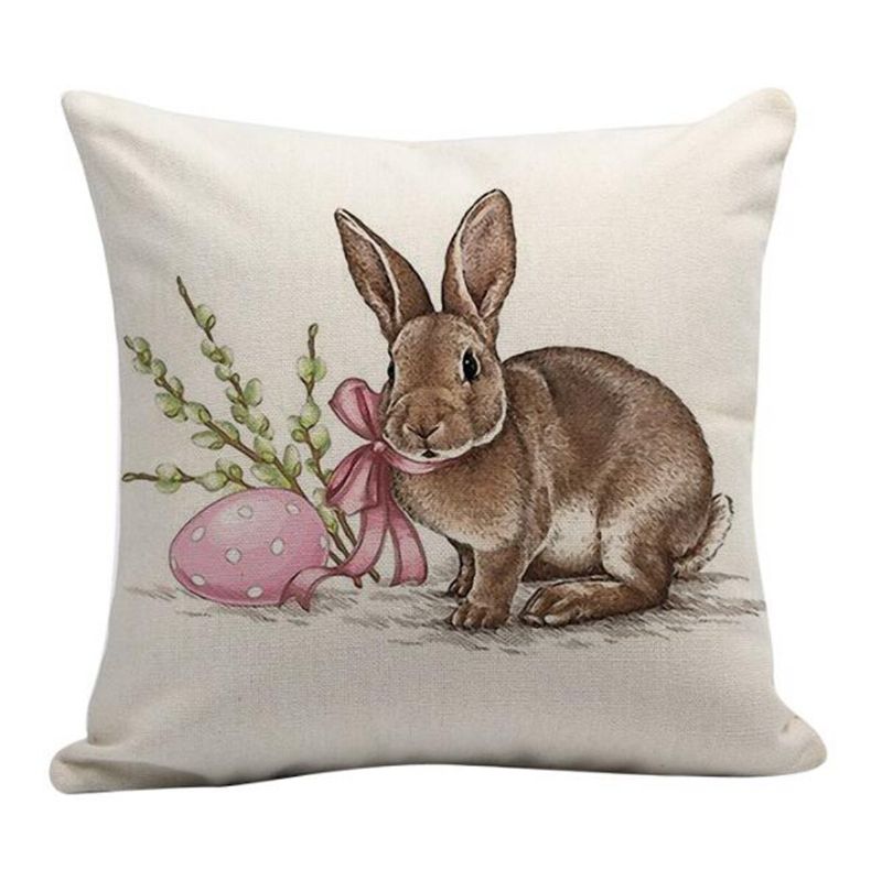 Påske Kanin Bunny Putetrekk Hjem Sommer Sofa Bil Lin