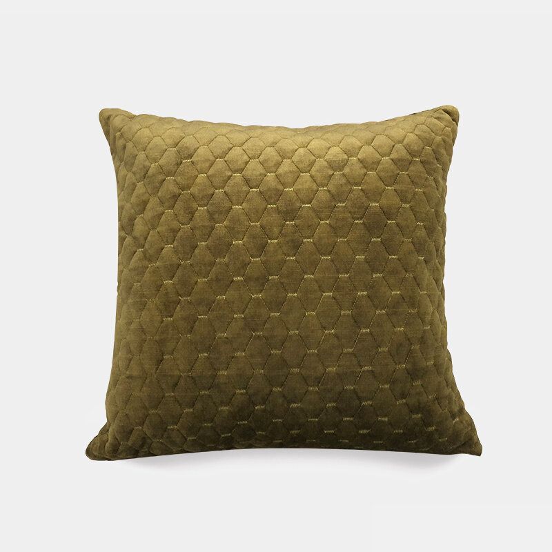 Pure Color Plysj Geometrisk Ananas Grid Sofa Pute Stue Nattbord Putetrekk