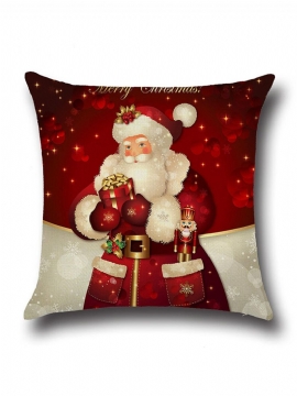 Retro Cartoon Christmas Santa Trykt Putetrekk Hjem Sofa Juledekor